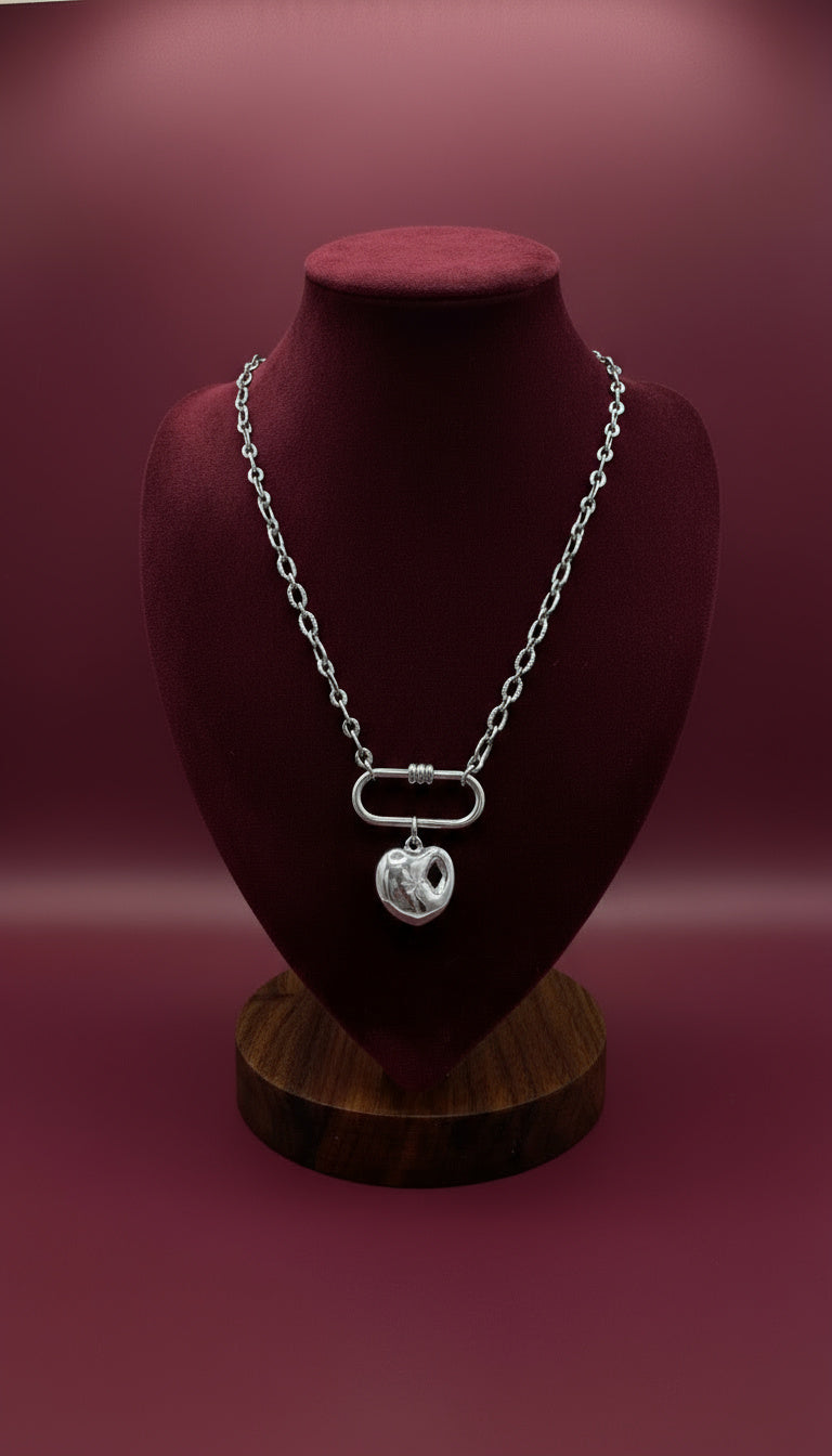 Cherry Heart - Charm Plata