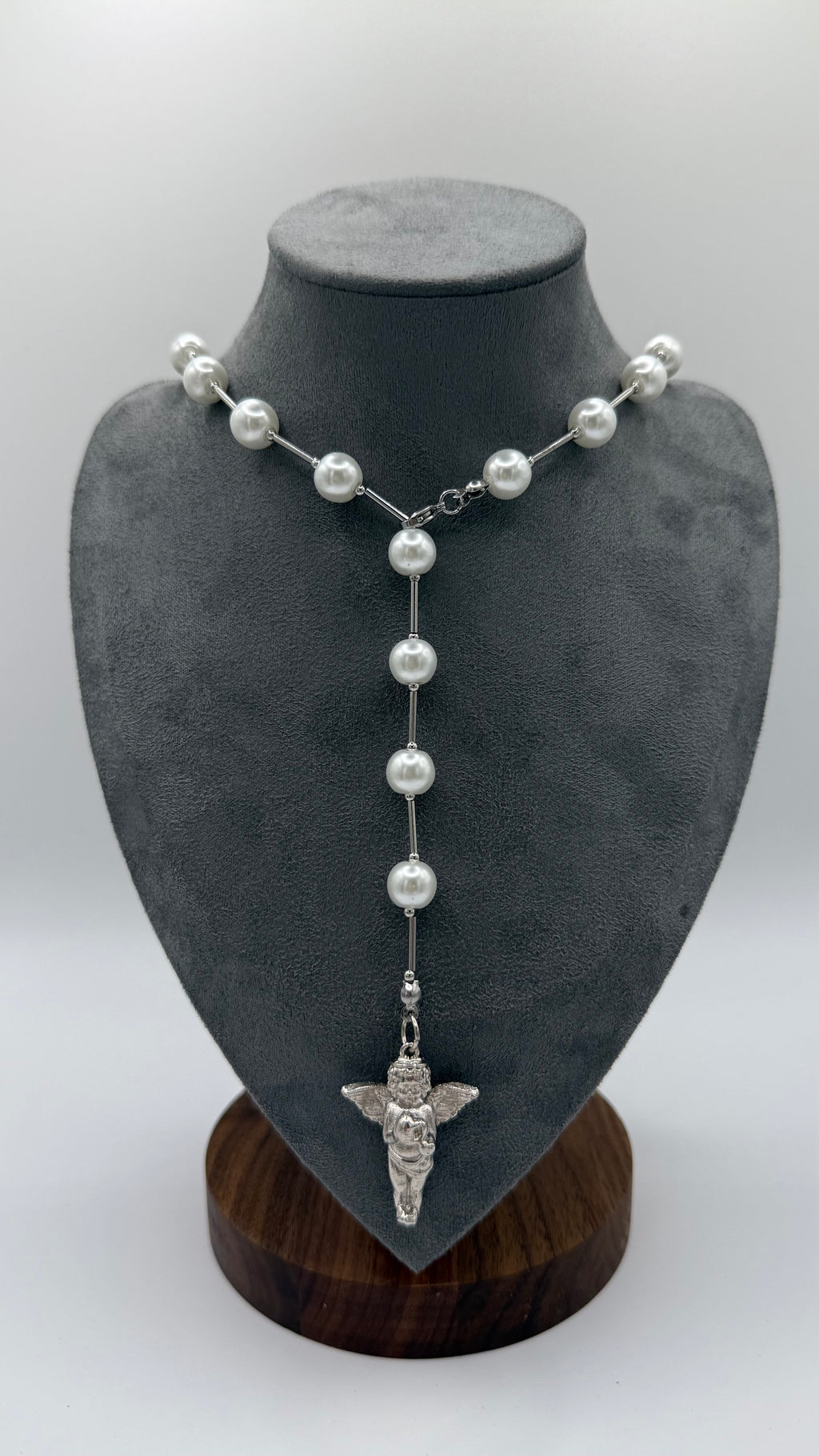 COLLAR ROSARIO CHERRY PLATA