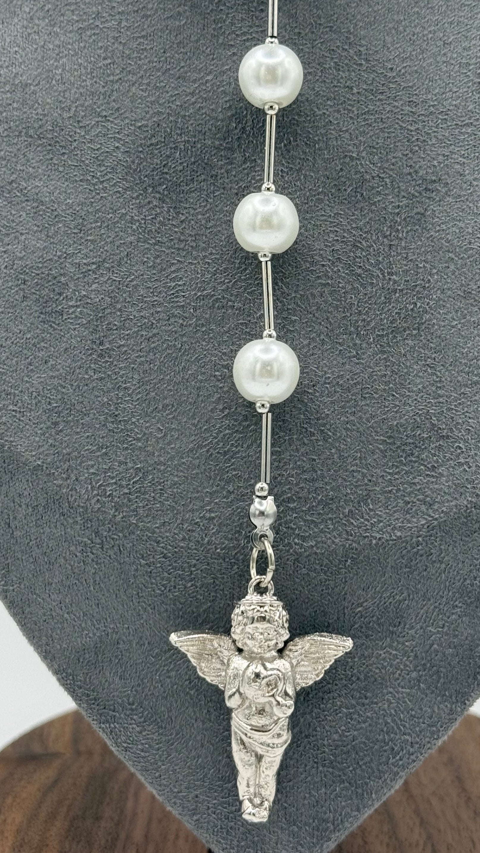 COLLAR ROSARIO CHERRY PLATA