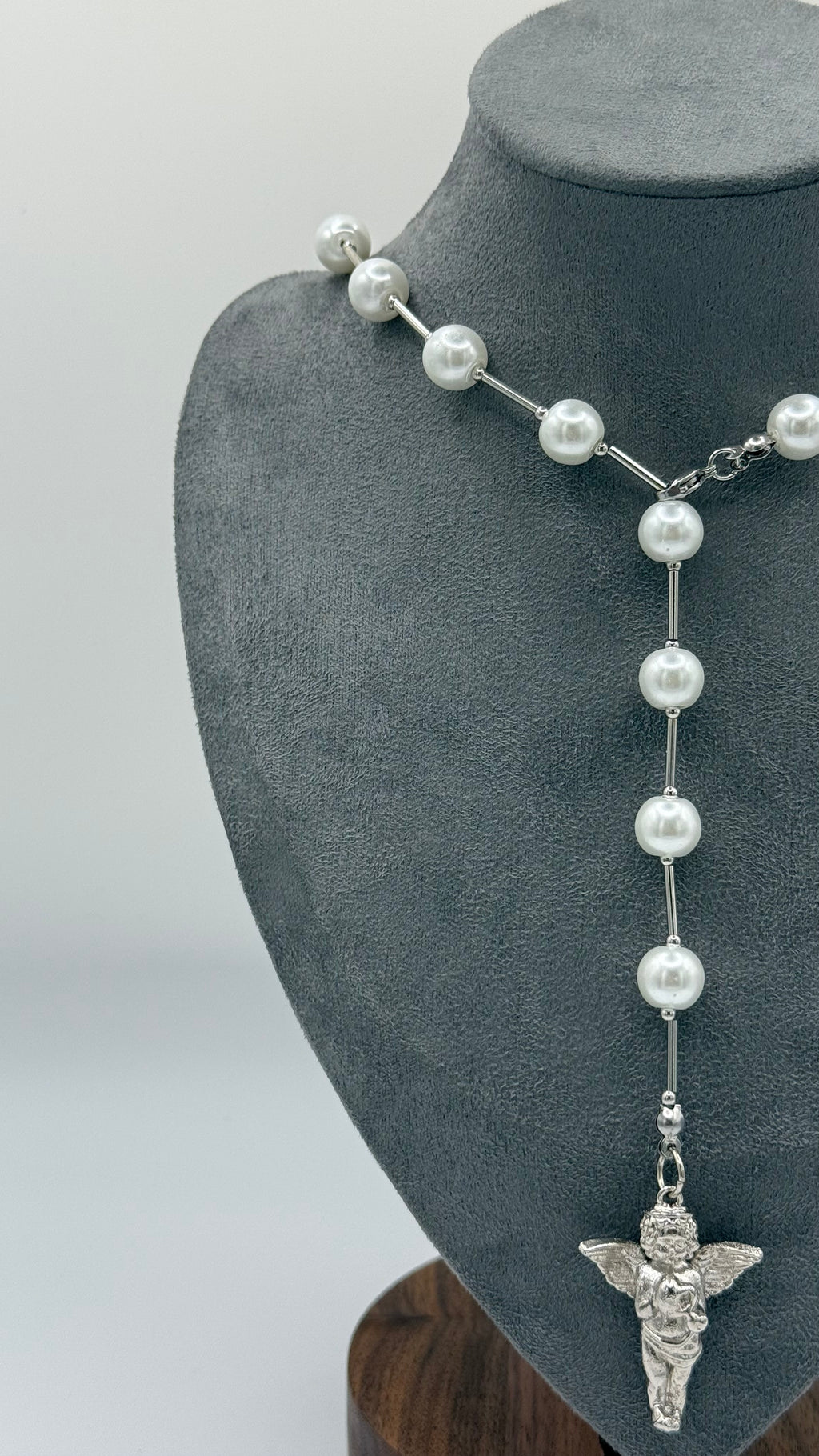 COLLAR ROSARIO CHERRY PLATA