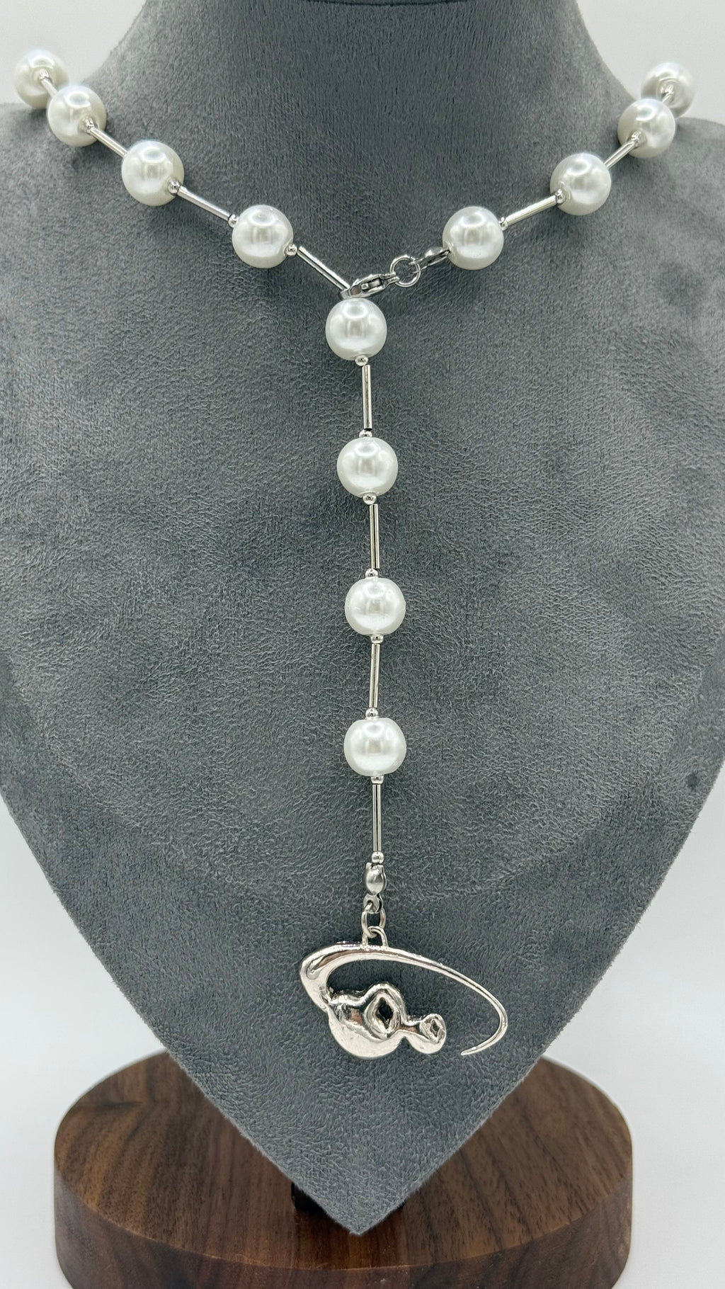 COLLAR ROSARIO CHERRY PLATA