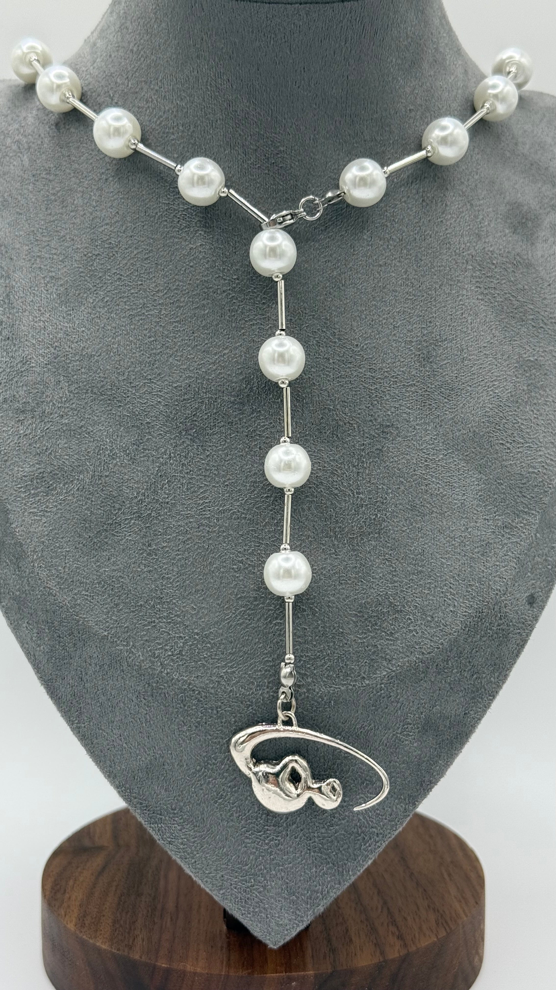 COLLAR ROSARIO CHERRY PLATA